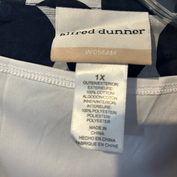 Alfred Dunner NWT 2PC Navy/White Blouse Set - Picture 2 of 7